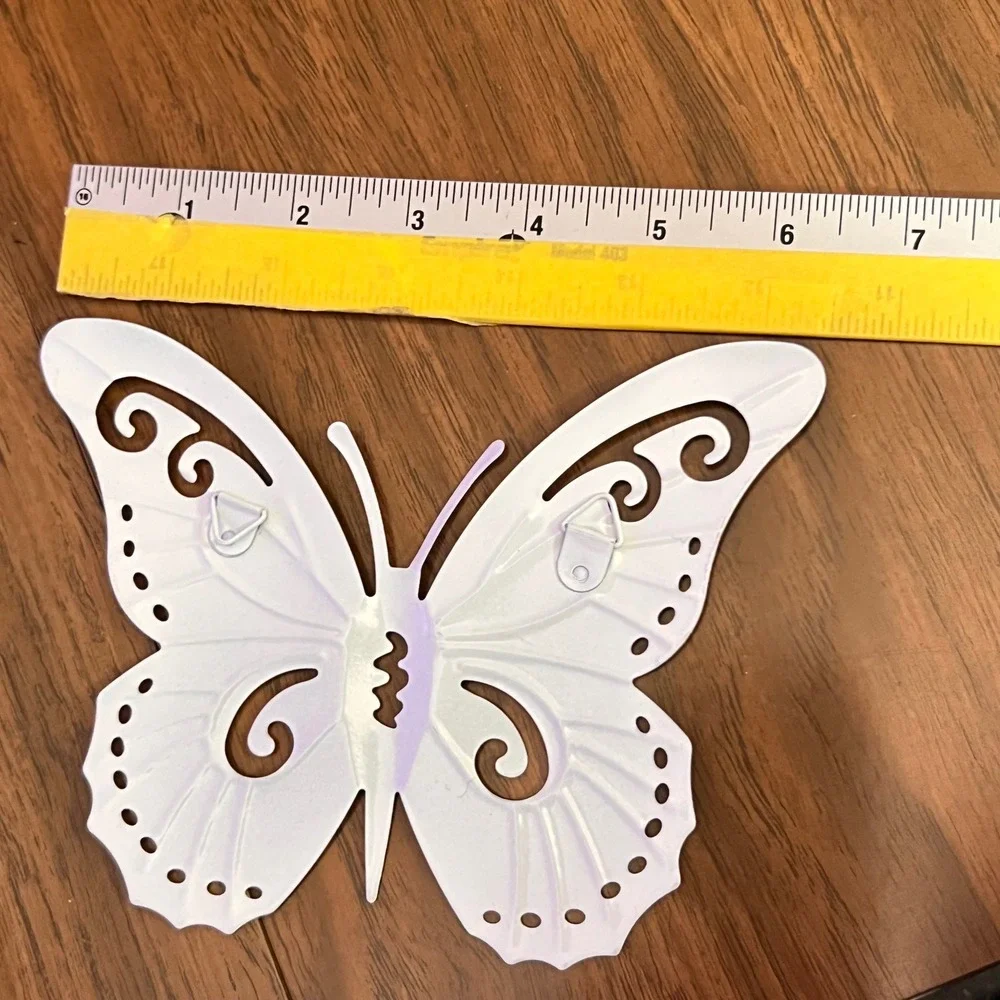 Butterfly Wall Decor Art 8pc Set Multi Color Metal Whimsical Garden Decor